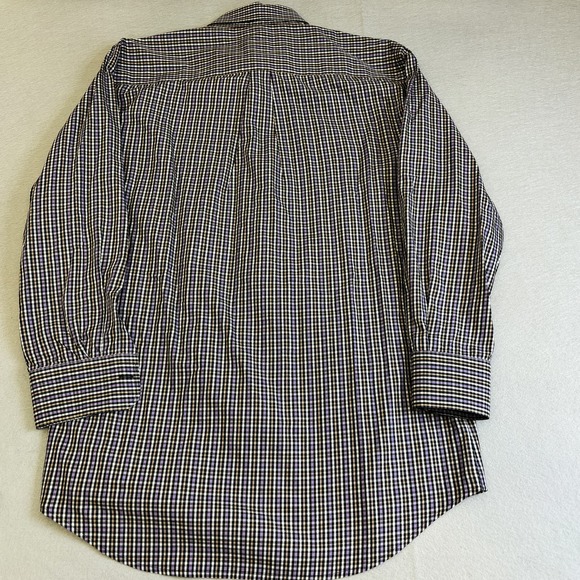 Peter Millar Shirt Mens Medium M Blue Plaid Button Down Long Sleeve 100% Cotton - Picture 7 of 8